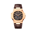 Nautilus 40mm 5712R-001 Moon Phase Power Reserve Rose Gold Brown Dial Leather Strap