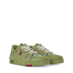 LV Trainer Designer Sneakers Coordinates With The Season s Monogram Donuts Green