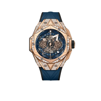 Big Bang Unico Sang Bleu II King Gold Blue Pavé 45mm 418.OX.5108.RX.1604.MXM20