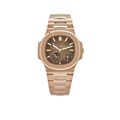 Nautilus 40mm 5712/1R-001 Moon Phase Power Reserve Rose Gold Brown Dial