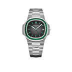 Nautilus 40mm 5711/113P-001 Platinum Charcoal Gray Dial Emerald Bezel