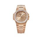 Nautilus 40mm 5723/1R-001 Rose Gold Rose-Gilt Dial Baguette Diamond Bezel