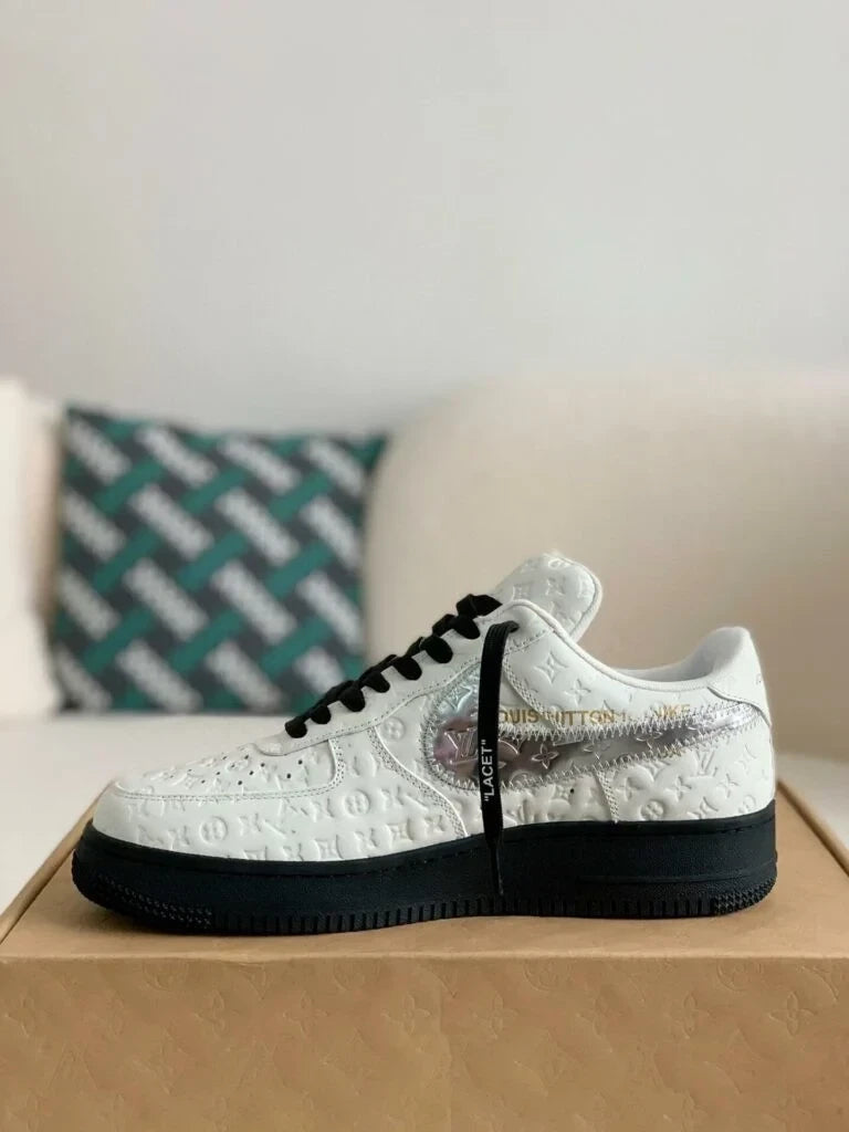 LV x Nike AF1 Low White Black Silver