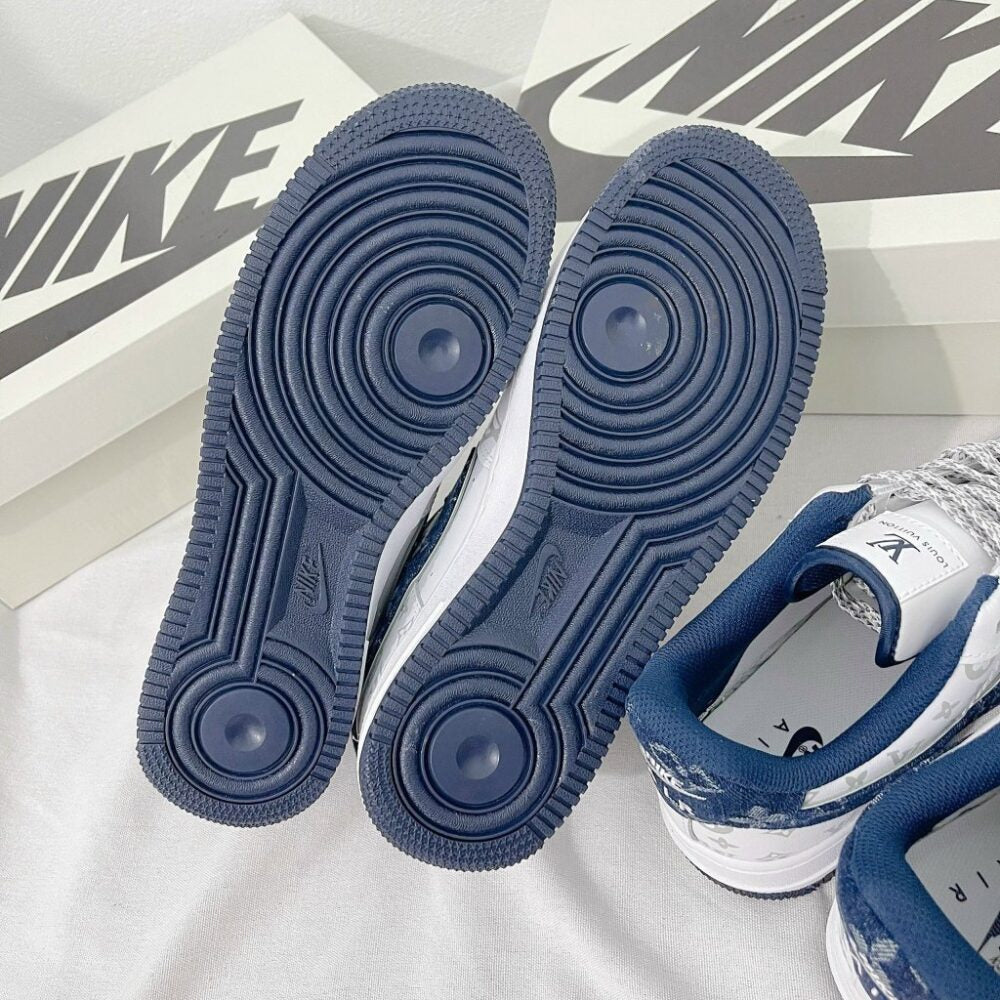 LV x Nike AF1 White Navy Monogram ( Custom)
