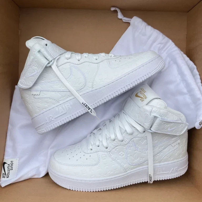 LV x Nike AF1 Mid White