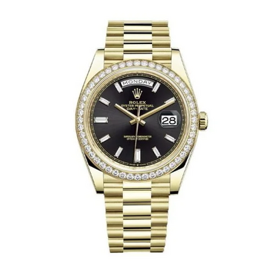 Day-Date 40 Yellow Gold Diamond Bezel – President Bracelet