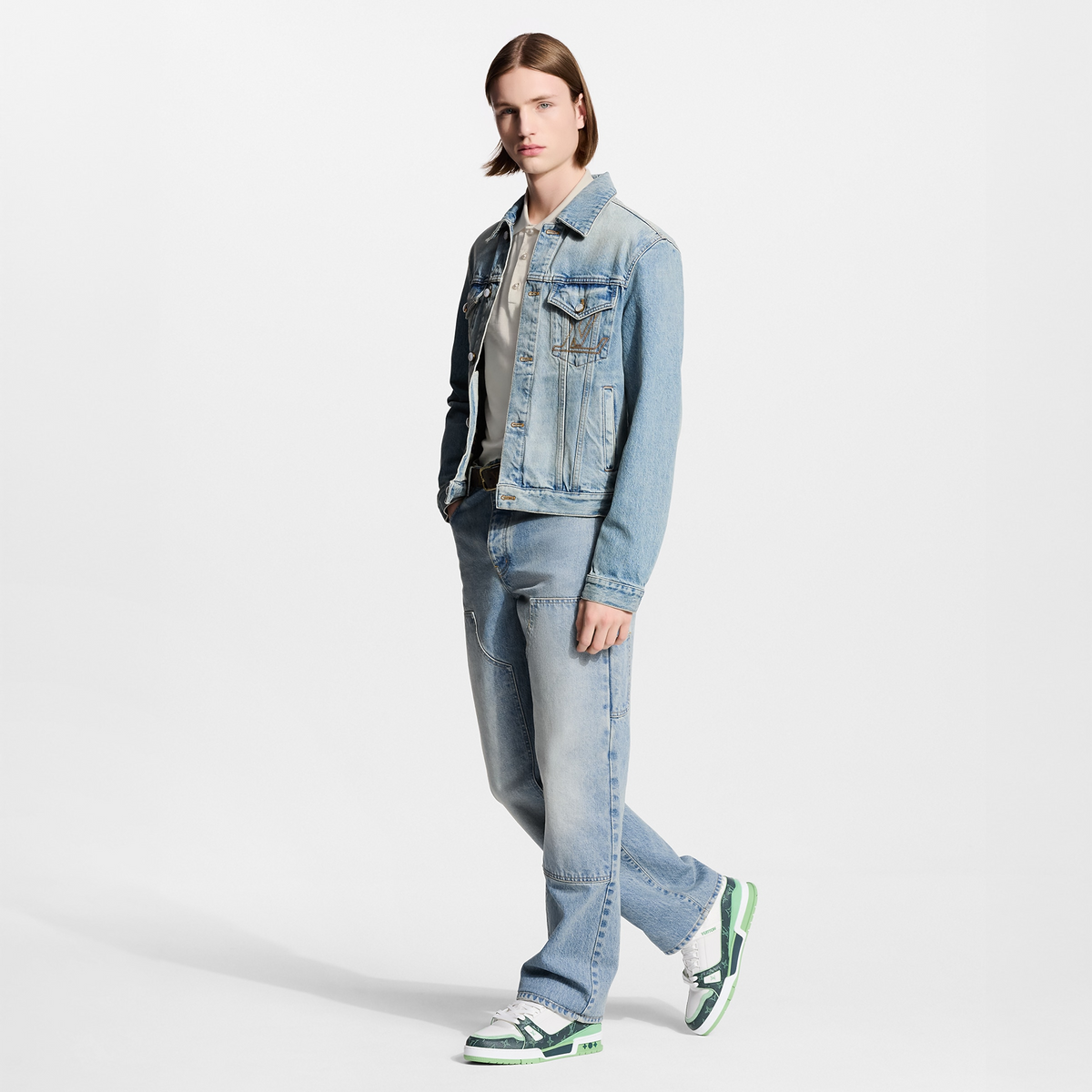 LV Trainer Green Monogram Leather Sneaker