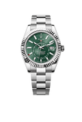 Sky-Dweller Stainless Steel, Green Index Dial, 42 mm