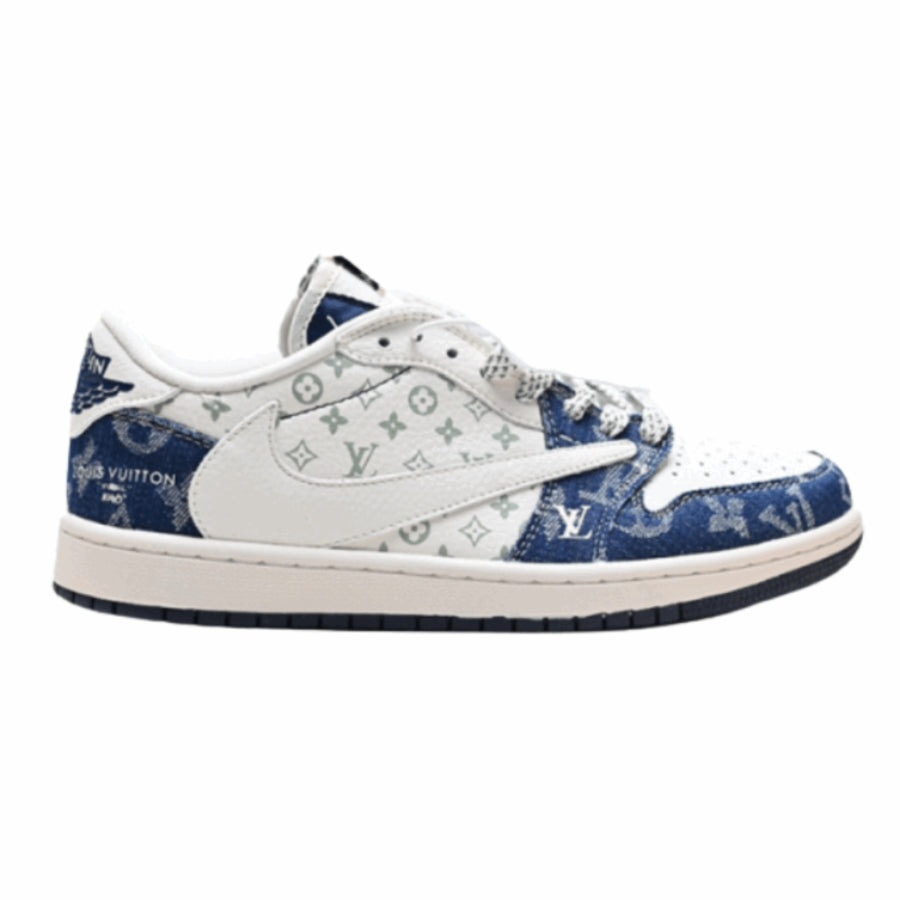 LV x Nike Air Jordan 1 Low “Monogram Denim” (Custom)