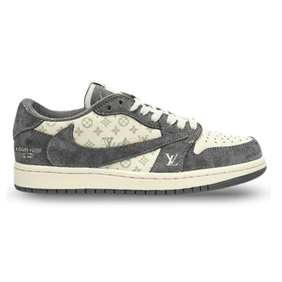 LV x Nike Air Jordan 1 Low “Green Monogram Suede” (Custom)
