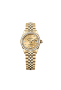 Lady-Datejust Oyster, 28 mm, yellow gold and diamond