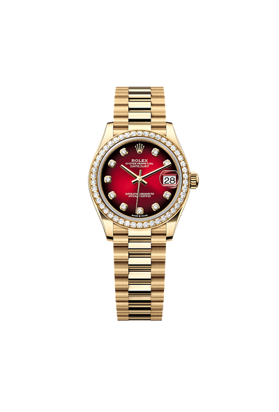 Datejust 31 Oyster, 31 mm, yellow gold and diamonds