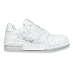 LV Trainer Sneaker – Triple White Monogram Embossed Edition