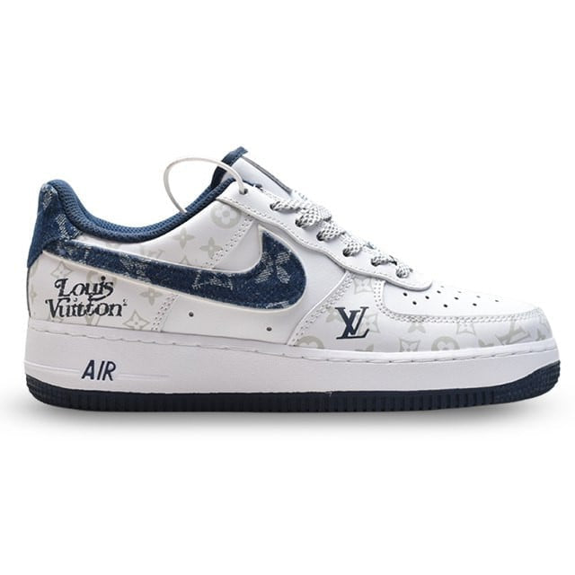 LV x Nike AF1 White Navy Monogram ( Custom)