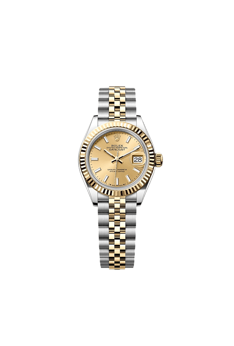 Lady-Datejust Oyster, 28 mm, Oystersteel and yellow gold
