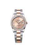 Datejust 36 Oyster, 36 mm, Oystersteel, Everose gold and diamonds