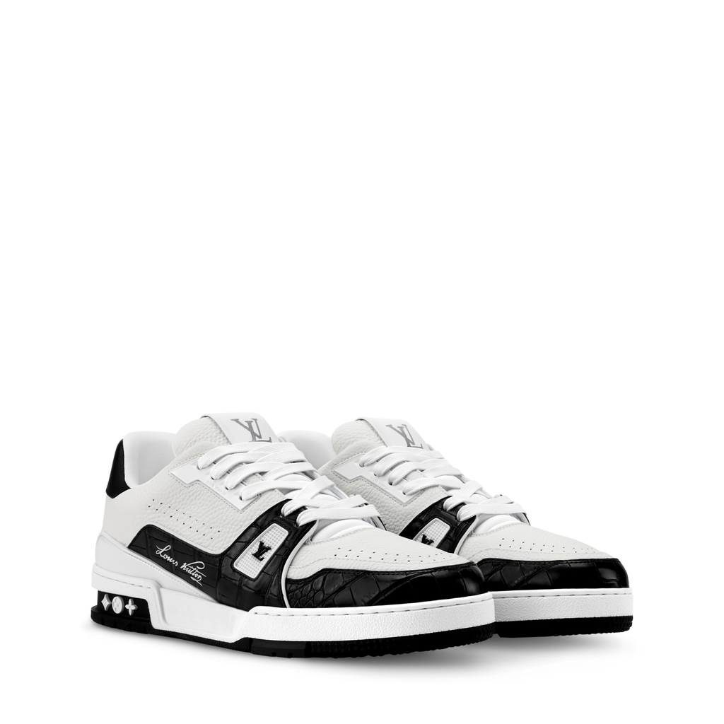LV Trainer Sneaker Black Alligator Leather