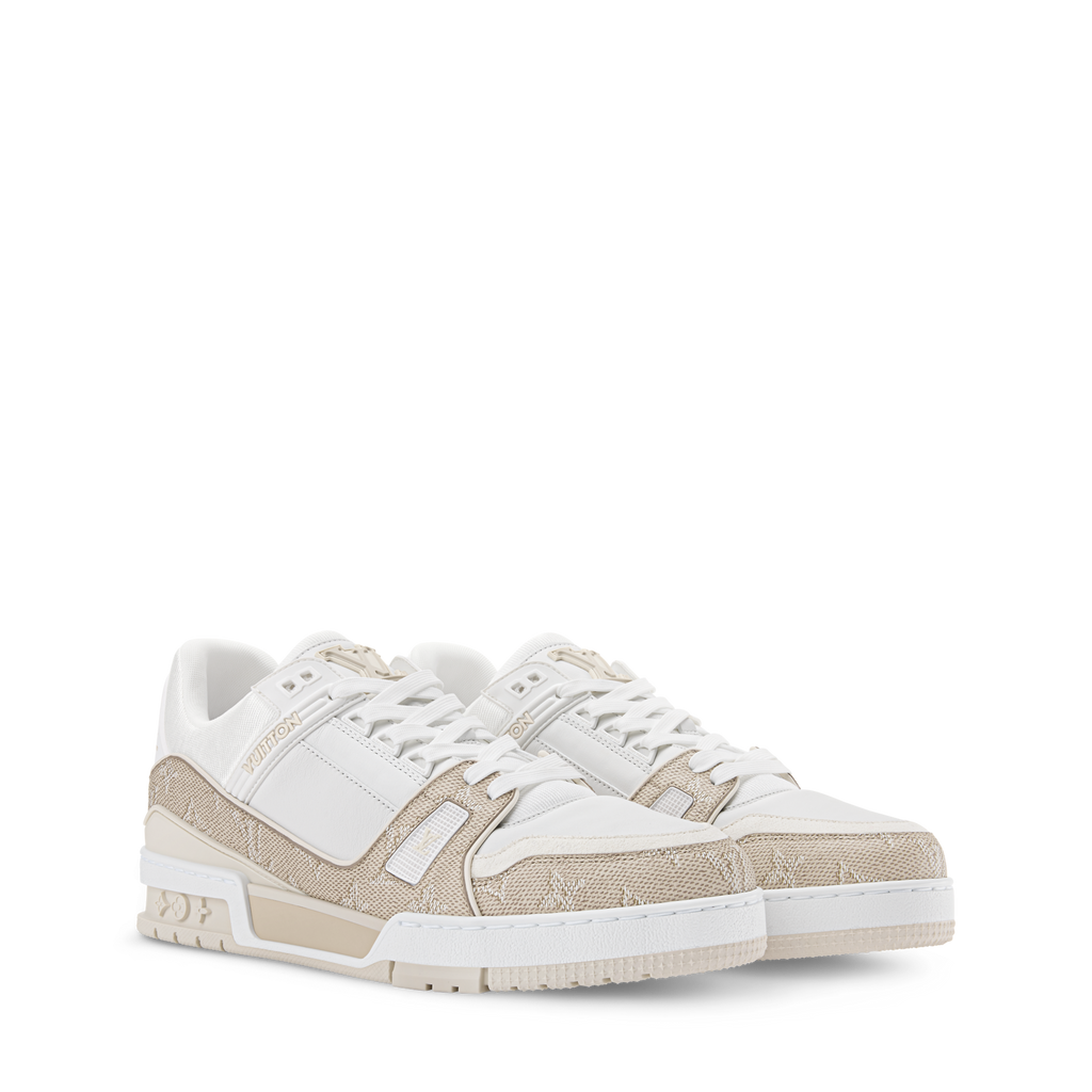 LV Trainer Beige Monogram Leather Sneaker