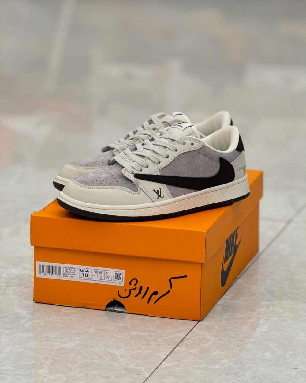 LV x Nike Air Jordan 1 Low “Shadow Grey Suede” (Custom)