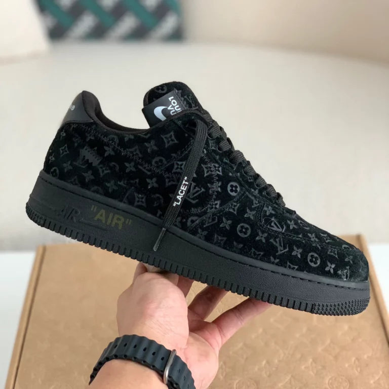 LV x Nike AF1  Low Triple Black