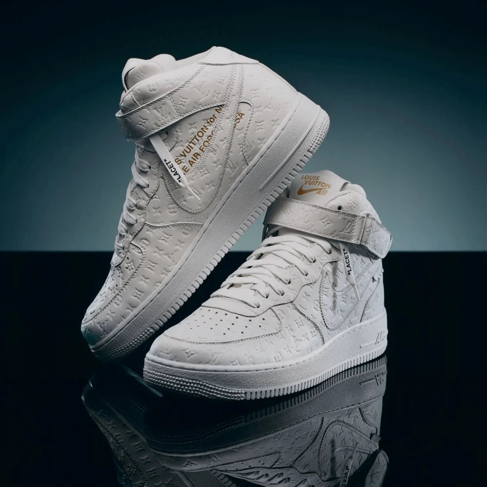 LV x Nike AF1 Mid White