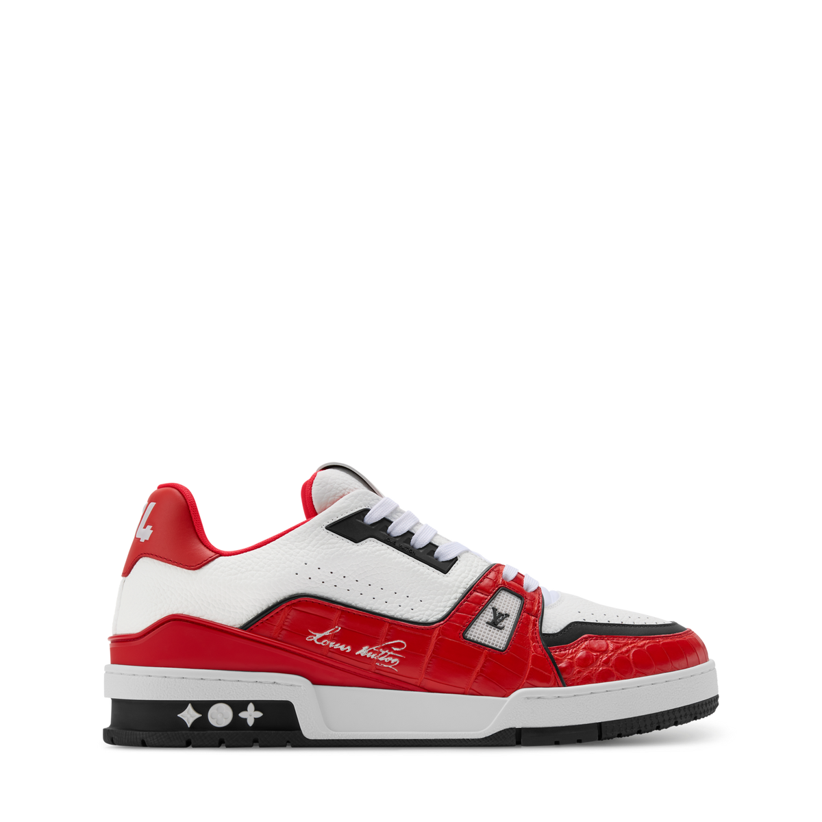 LV Trainer Sneaker Red Alligator Leather