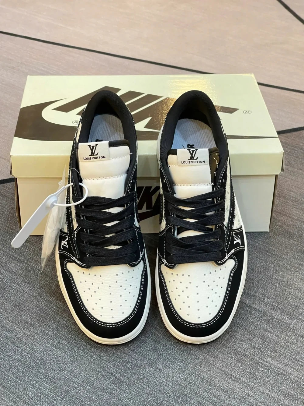 LV x Nike Air Jordan 1 Low “Panda Monogram” (Custom)