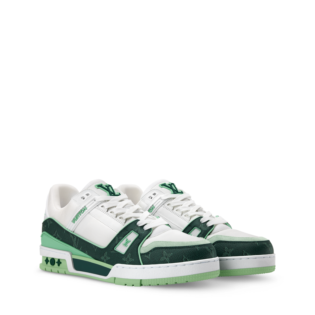 LV Trainer Green Monogram Leather Sneaker