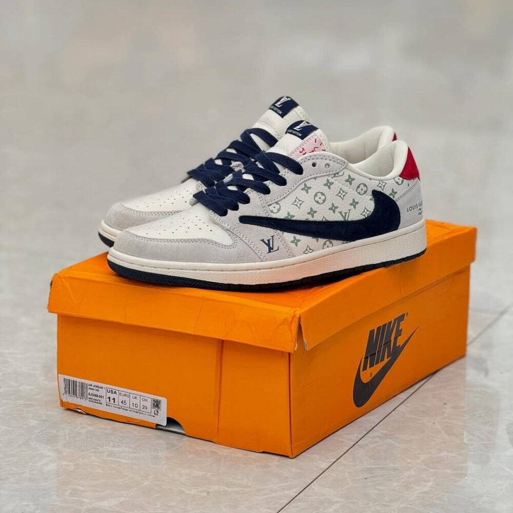 LV x Nike Air Jordan 1 Low “Tricolor Monogram” (Custom)