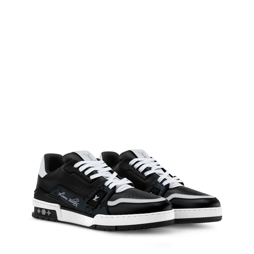 LV Trainer Black Monogram Leather Sneaker