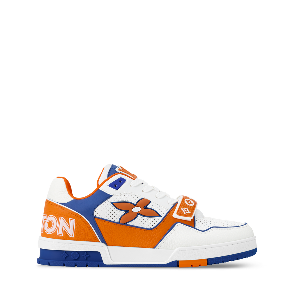 LV Trainer Sneaker Orange Velcro Strap