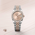 Datejust 36 Oyster, 36 mm, Oystersteel, Everose gold and diamonds