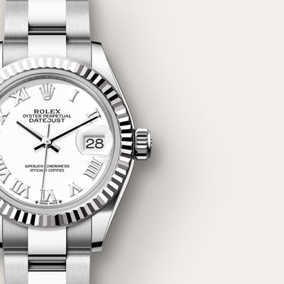 Lady-Datejust Oyster, 28 mm, Oystersteel and white gold