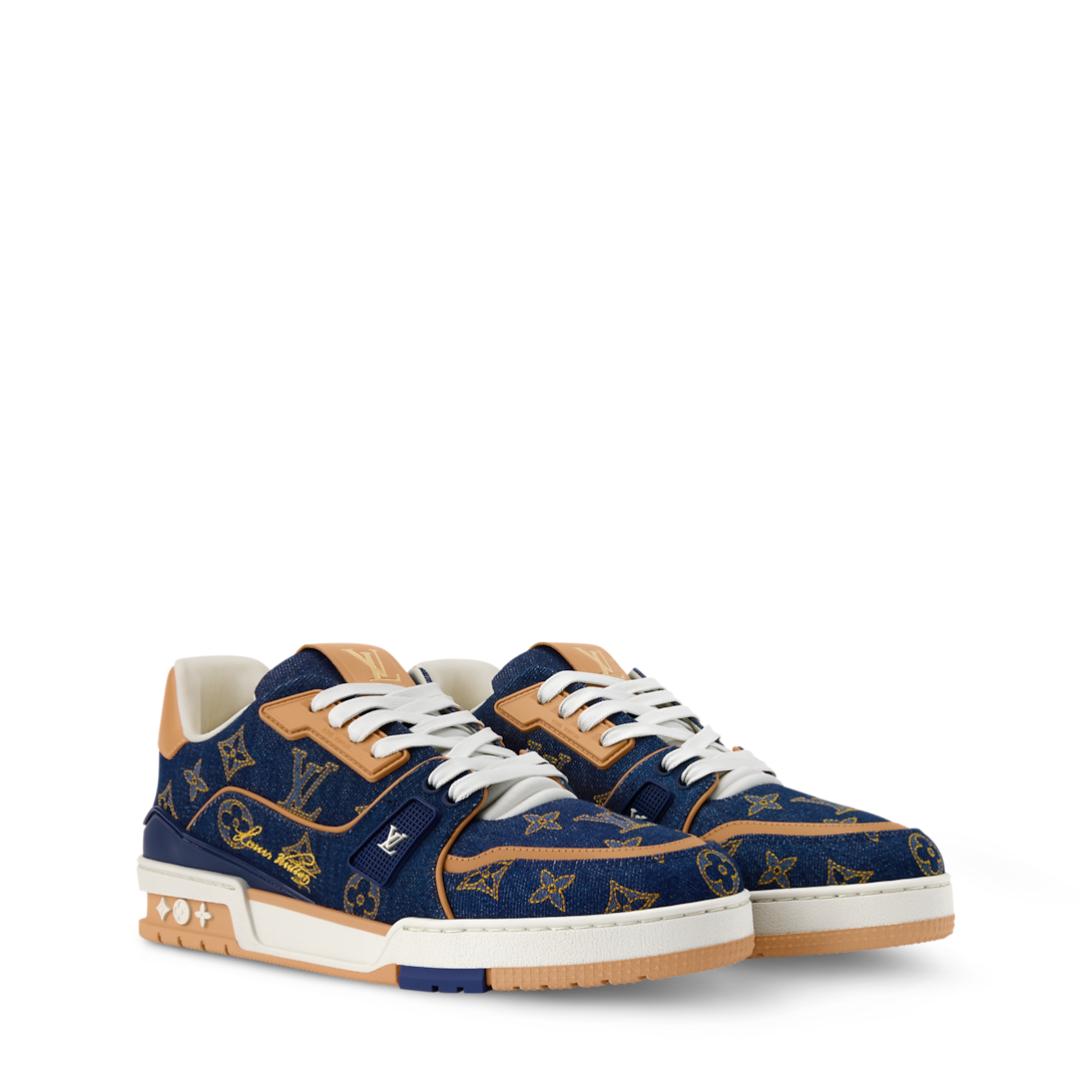 LV Trainer Sneaker Denim & Calf Leather Blue