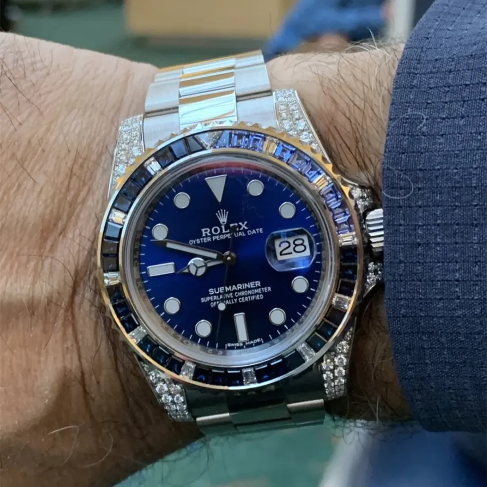 Submariner Date 18K White Gold Diamonds Sapphires 40MM