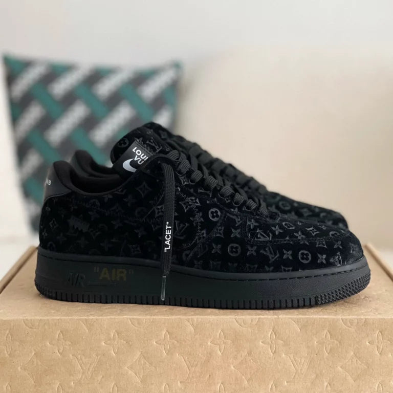 LV x Nike AF1  Low Triple Black
