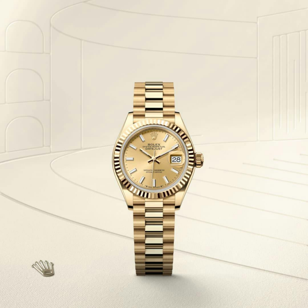 Lady-Datejust Oyster, 28 mm, yellow gold