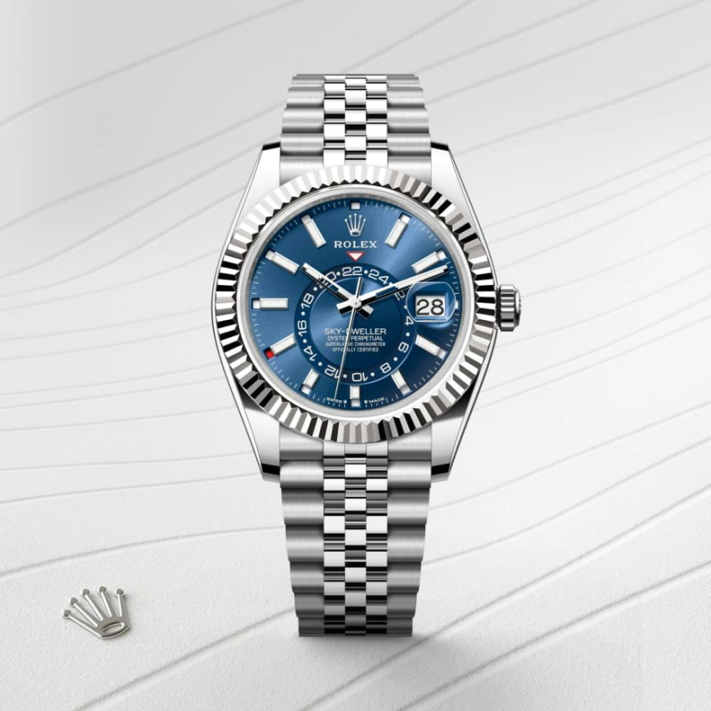 Sky-Dweller Stainless Steel, Blue Index Dial, 42 mm