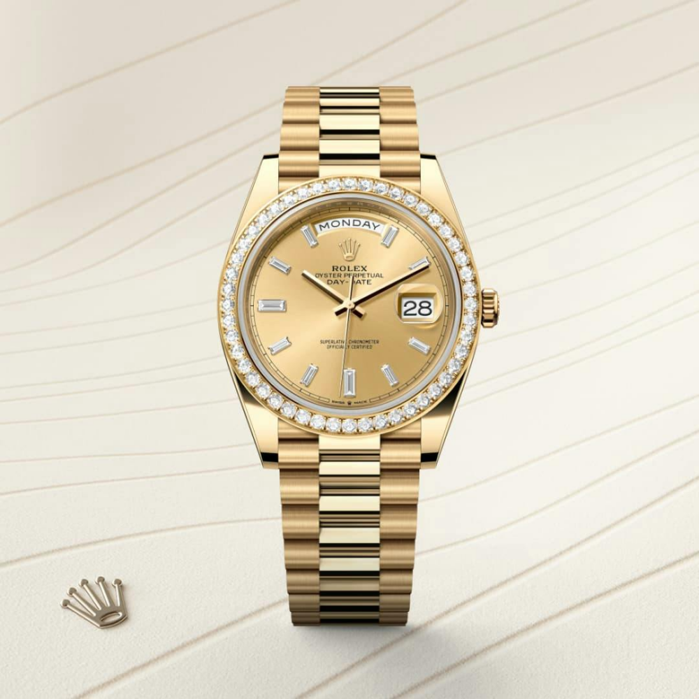 Day-Date 40 Oyster, 40 mm, yellow gold and diamonds