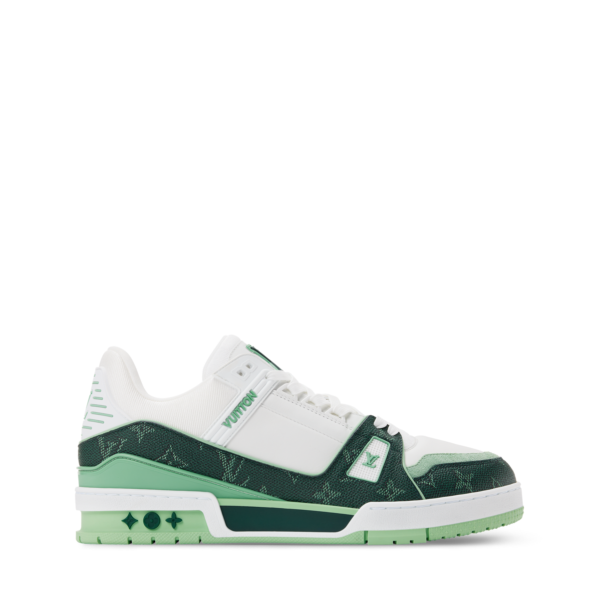 LV Trainer Green Monogram Leather Sneaker
