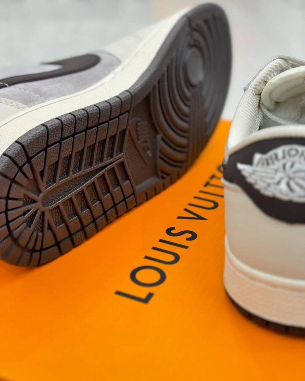 LV x Nike Air Jordan 1 Low “Shadow Grey Suede” (Custom)