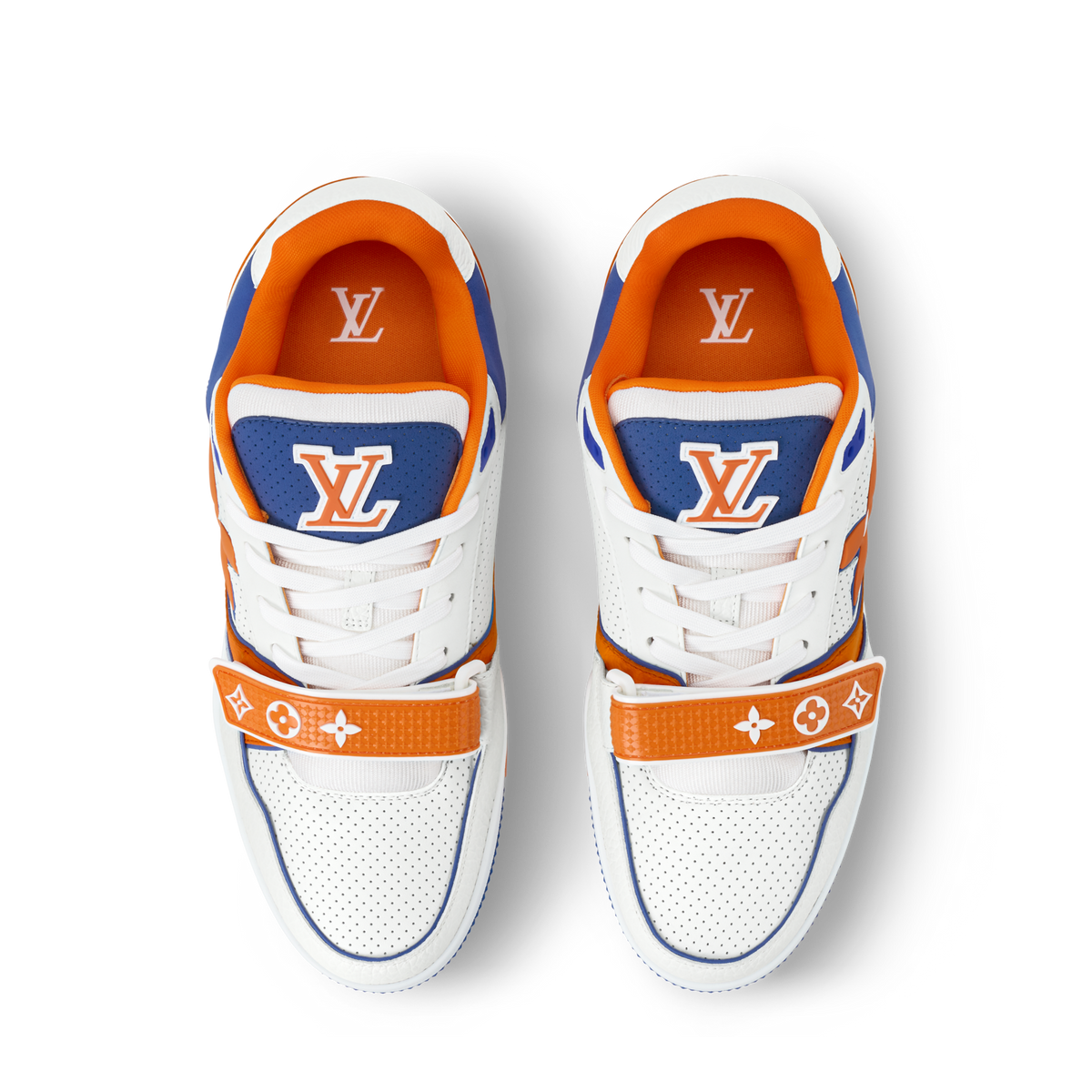 LV Trainer Sneaker Orange Velcro Strap