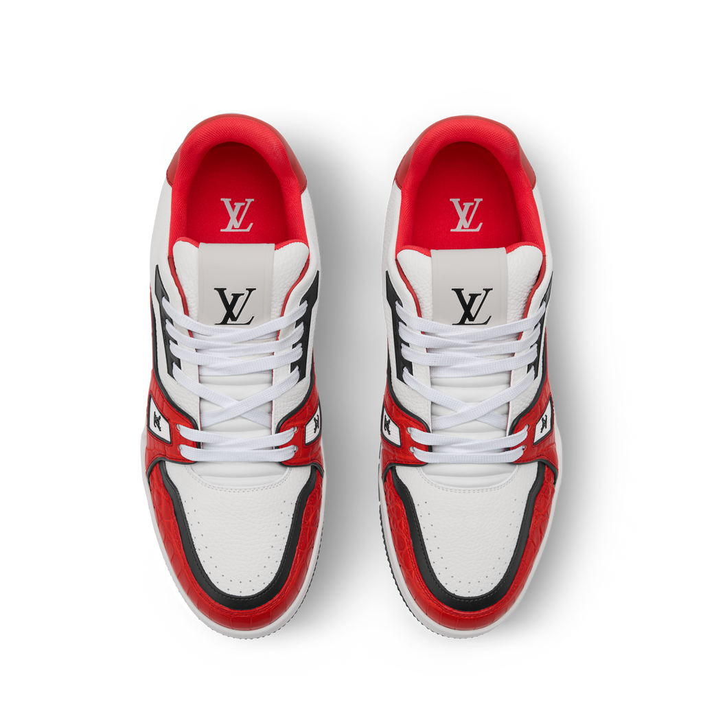 LV Trainer Sneaker Red Alligator Leather