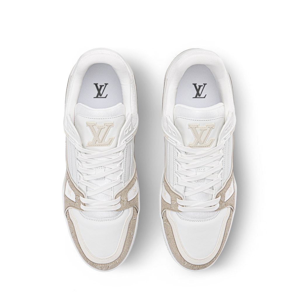 LV Trainer Beige Monogram Leather Sneaker