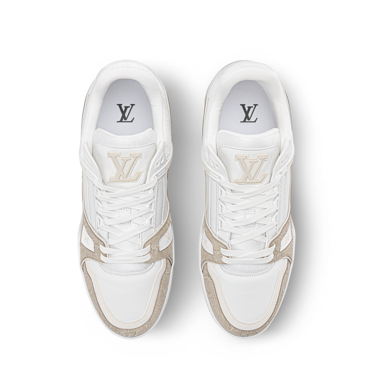 LV Trainer Beige Monogram Leather Sneaker