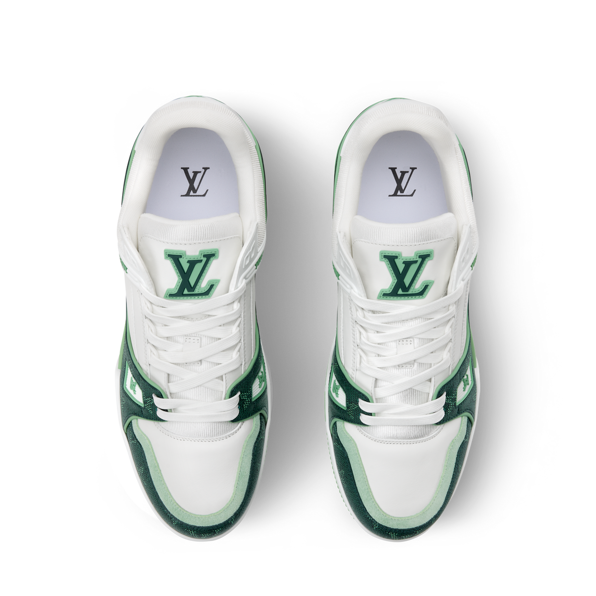 LV Trainer Green Monogram Leather Sneaker
