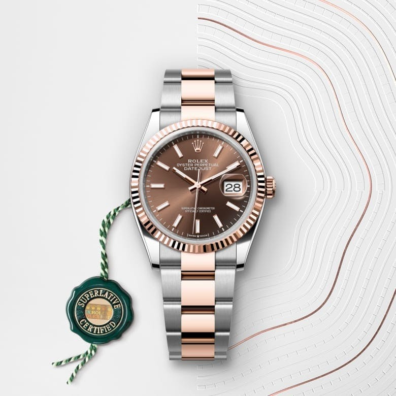 Datejust 36 Oyster, 36 mm, Oystersteel and Everose gold