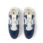 LV Trainer Sneakers  Indigo Blue Denim with Swarovski™ Pearls