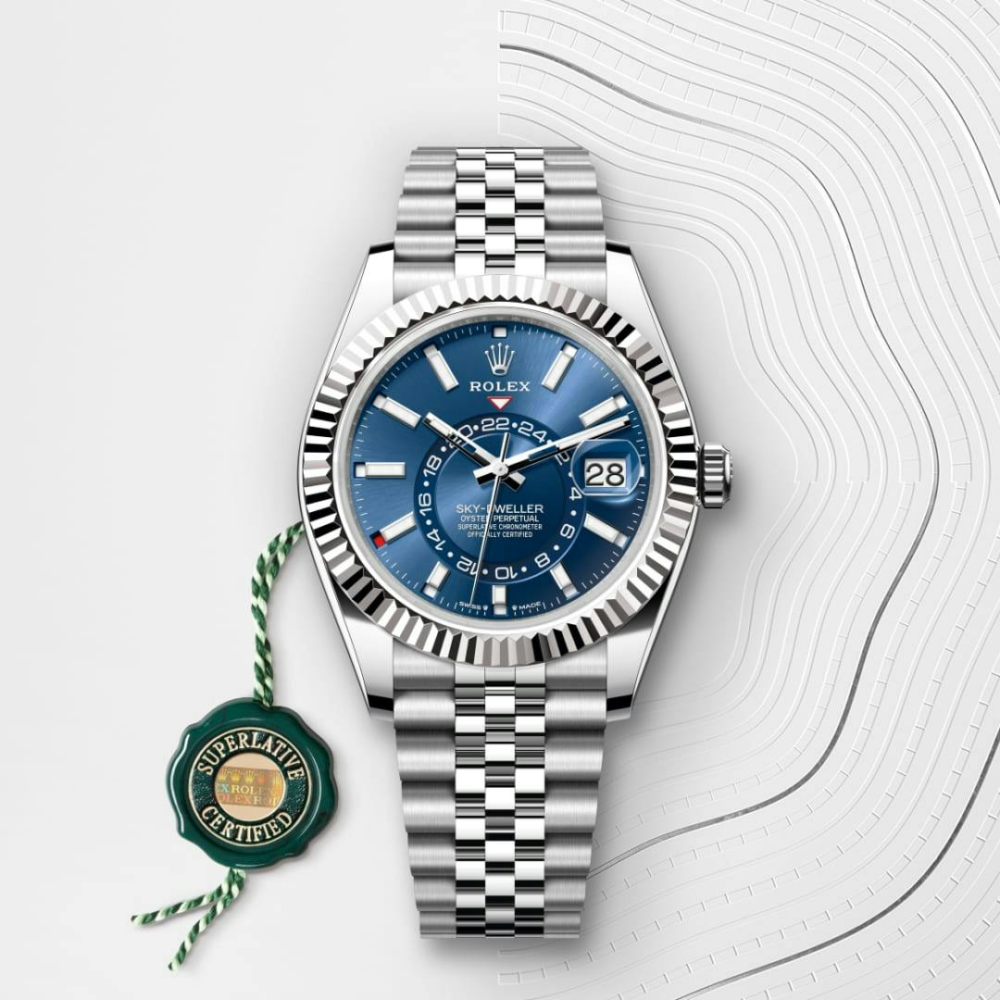 Sky-Dweller Stainless Steel, Blue Index Dial, 42 mm