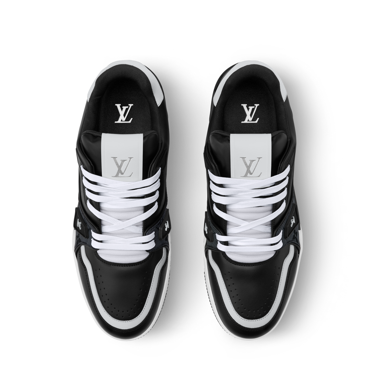LV Trainer Black Monogram Leather Sneaker
